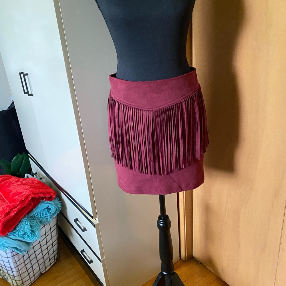 Velvet mini skirt